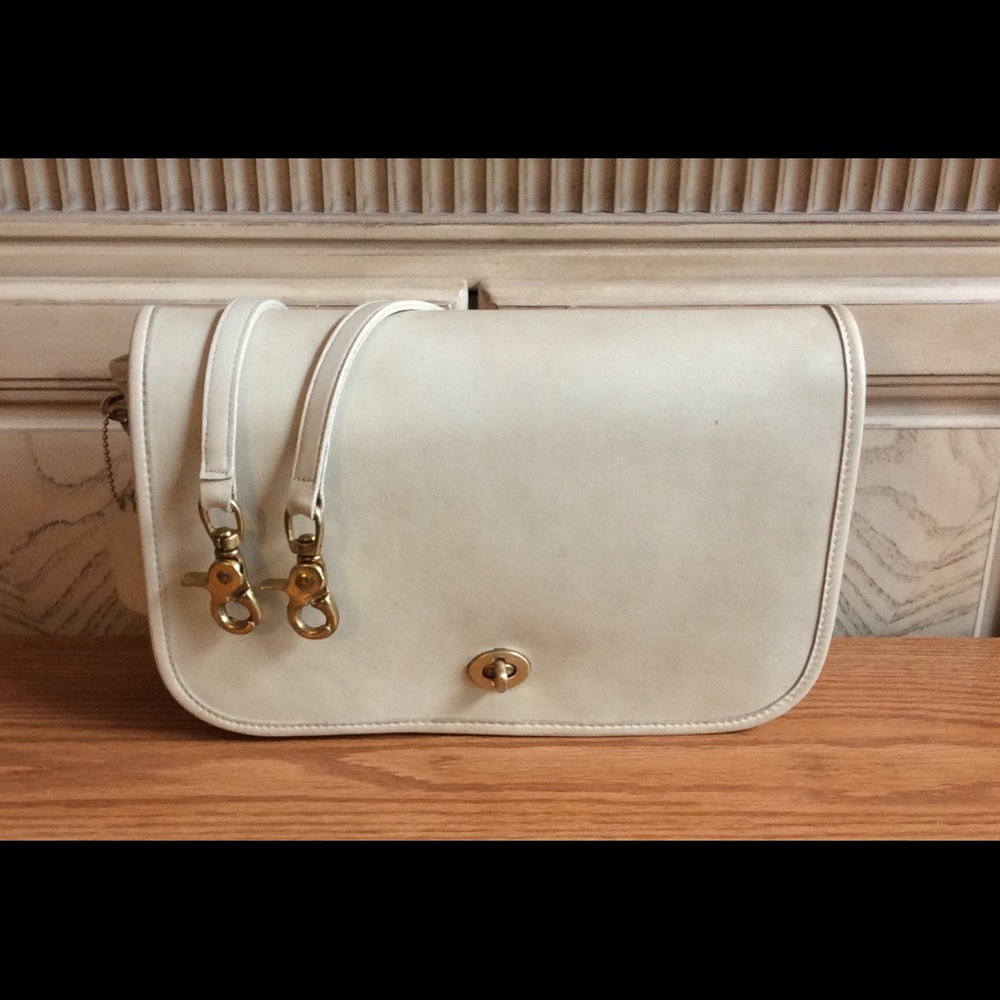 Vintage Coach NYC Convertible Clutch-Cream leather